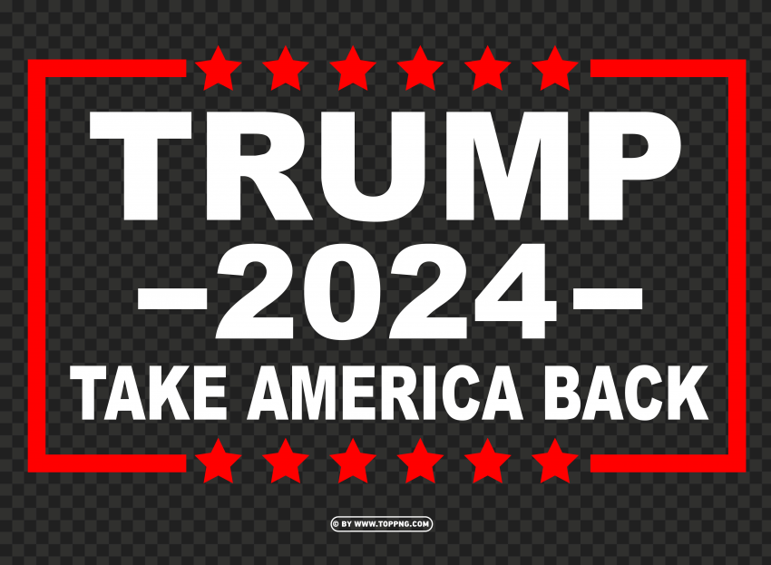Trump 2024 Take America Back Isolated Character on Transparent Background PNG