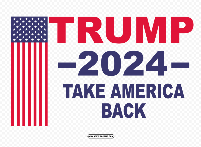 Trump 2024 take America back Transparent Isolated Character with Clear Background PNG