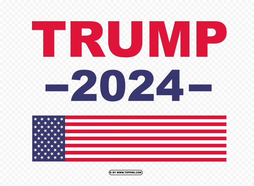 Trump 2024 USA Flag Isolated Character on Transparent PNG