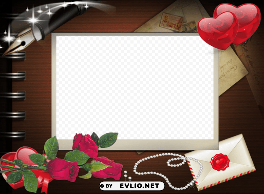 art romantic frame PNG files with clear background variety