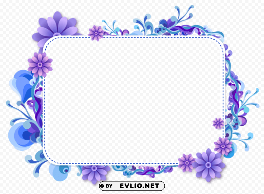 blue and purple vector frame Transparent PNG Isolated Object with Detail