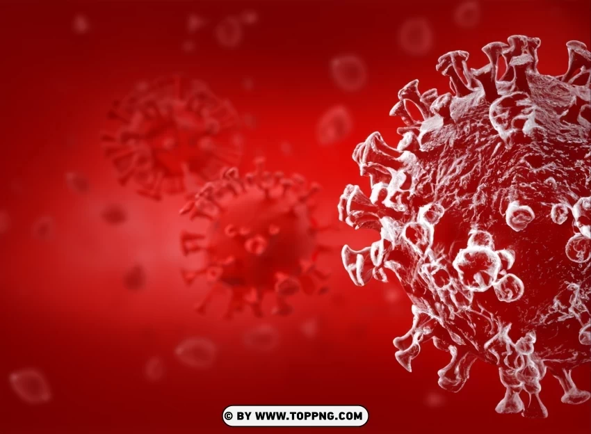 Coronavirus Background Illustrations of Red Blurred Bacteria Transparent PNG pictures archive