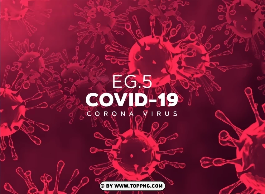 HD Corona EG5 virus Background with illustrations of red blurred bacteria Alpha channel transparent PNG
