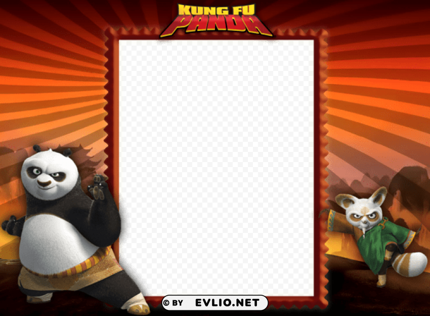 kung fu panda kidsframe PNG Graphic with Transparent Background Isolation