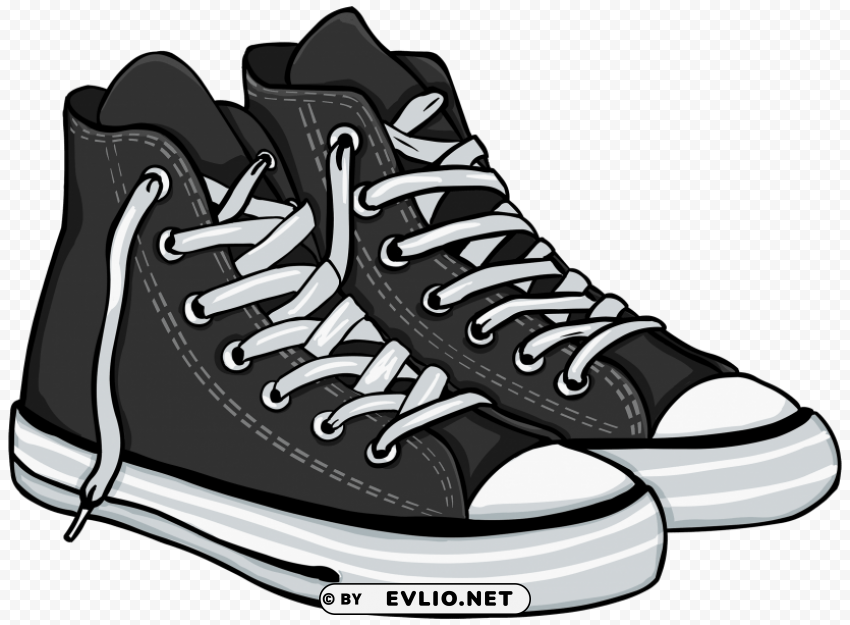 black high sneakers Clear background PNG clip arts