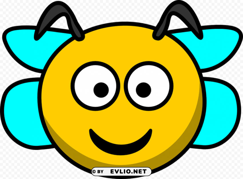 Bee Head Cartoon PNG File Without Watermark