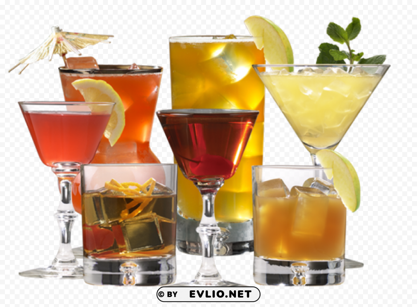 cocktails Transparent PNG Isolated Illustration