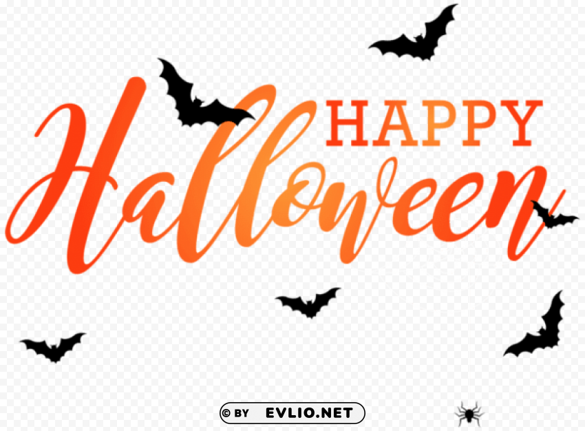 happy halloween with bats Free download PNG with alpha channel