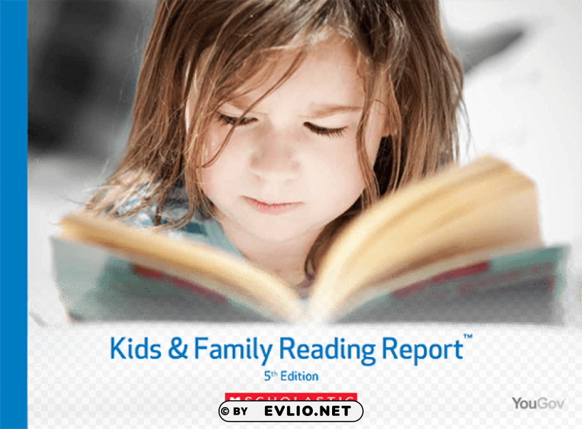 kids and family reading report Isolated Artwork on Clear Background PNG
