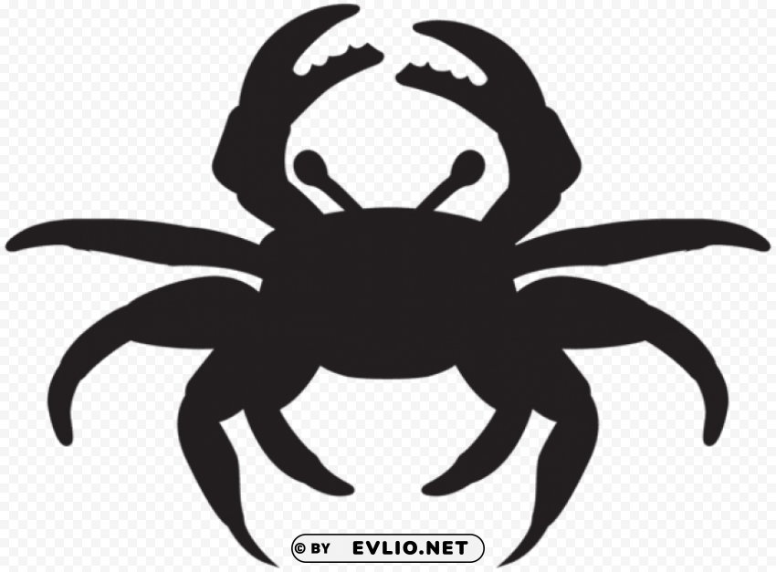 crab silhouette Isolated Icon on Transparent PNG
