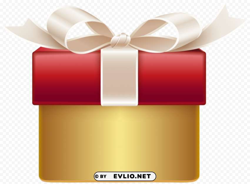 gold red gift Isolated Object on Transparent PNG