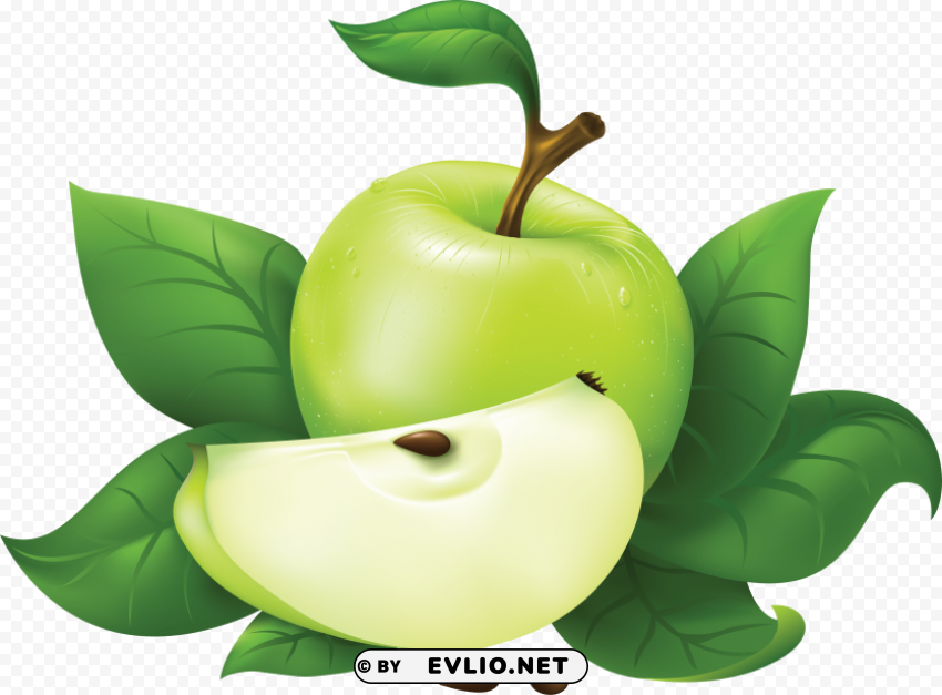 green apple Isolated Graphic in Transparent PNG Format