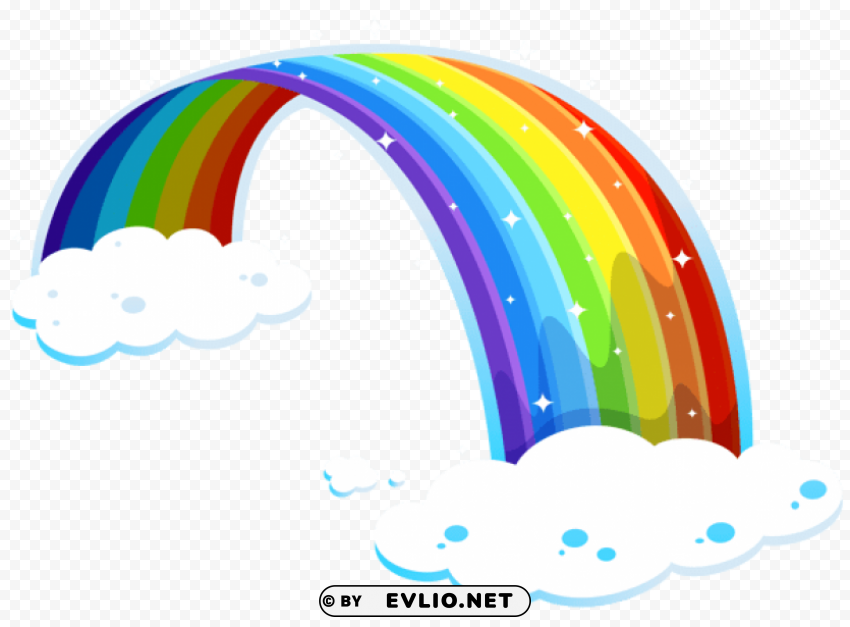 rainbow with clouds PNG with clear background extensive compilation