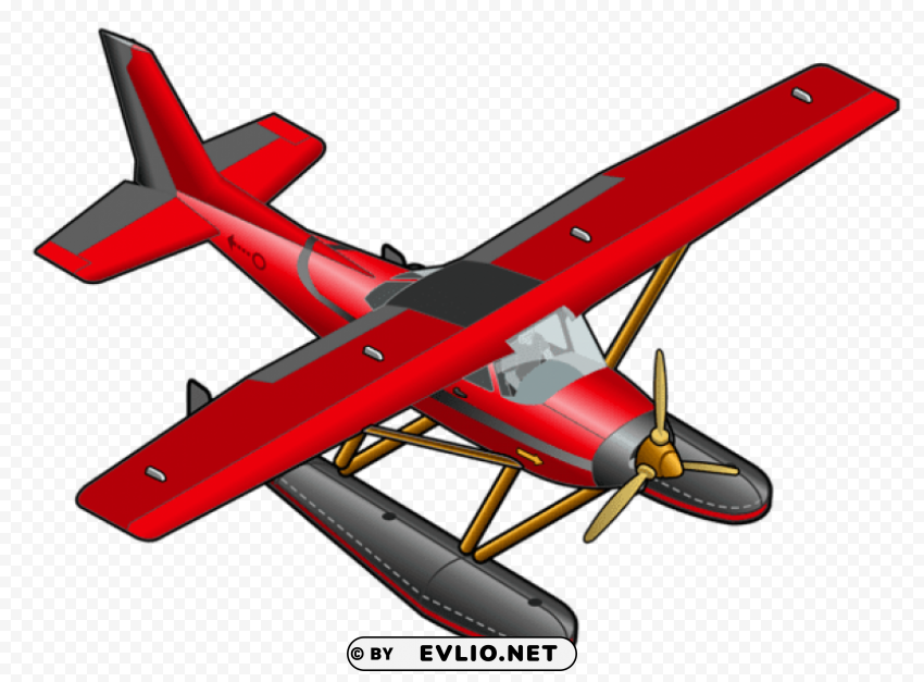 red plane transparent PNG with no background for free
