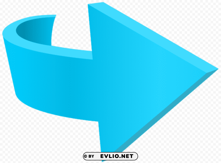 right blue arrow Isolated Item on Transparent PNG Format
