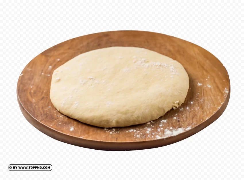 Delicious Pizza Dough on a Rustic Plate PNG Graphic with Transparent Isolation - Image ID 74becf8a