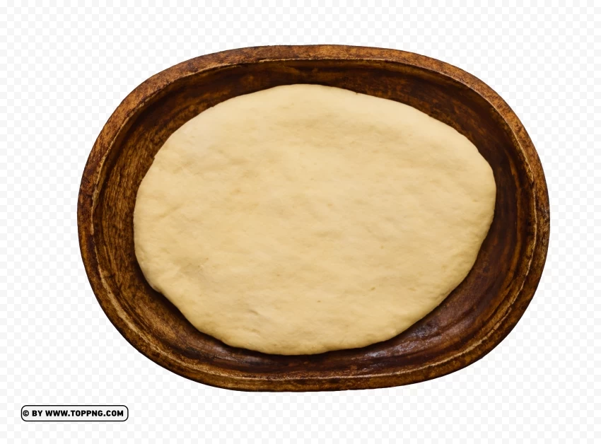 Freshly Made Pizza Dough on a Rustic Plate Transparent PNG graphics for free