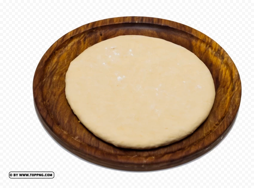 Homemade Pizza Dough on a Wooden Plate HD Transparent PNG graphics for presentations