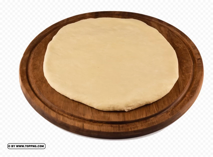 Pizza Dough on a Wooden Plate HD Transparent Background PNG graphics with alpha channel pack