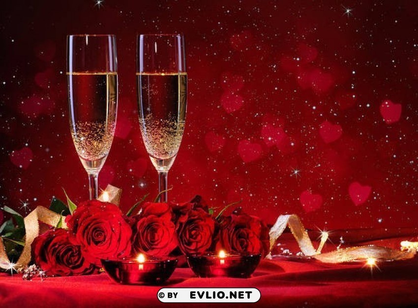 romantic redwith roses Isolated Subject on Clear Background PNG
