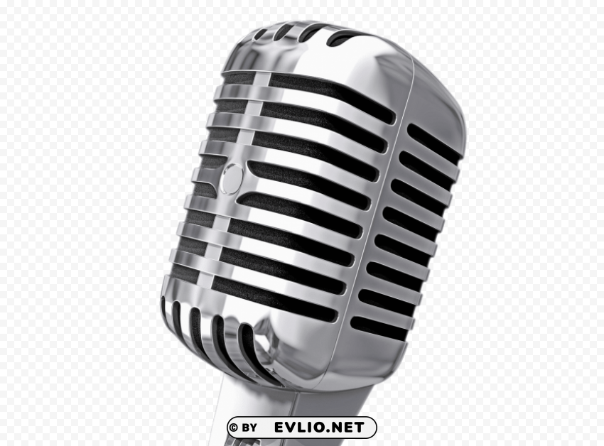 Clear vintage microphone Isolated Artwork on Clear Background PNG PNG Image Background ID 09d62443