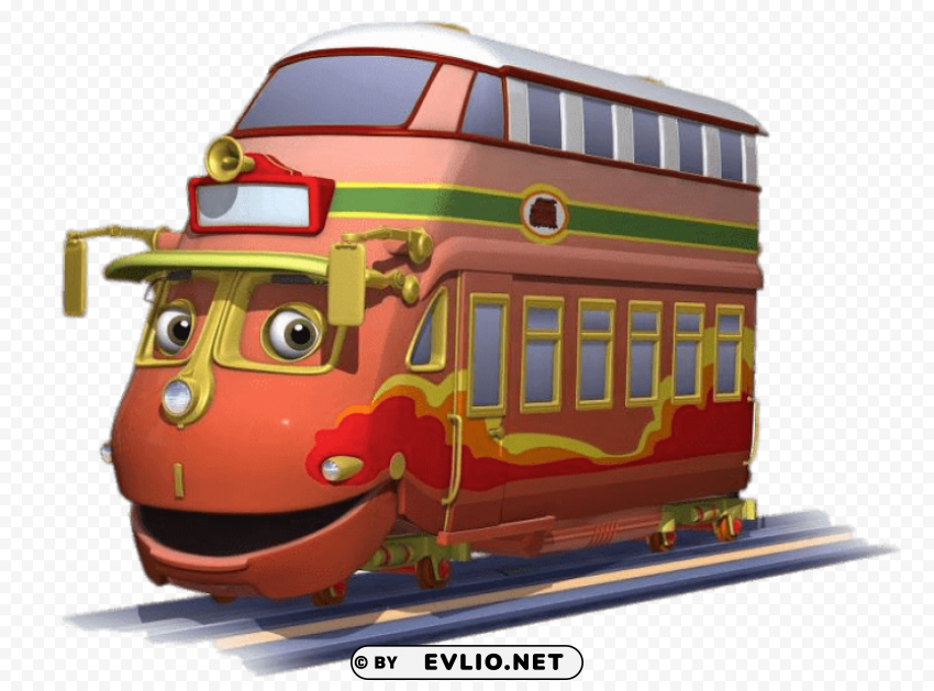 chuggington character decka the double decker tram PNG Graphic with Transparent Isolation