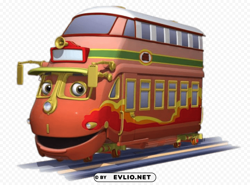 Chuggington Character Decka The Double Decker Tram PNG Graphic With Transparent Isolation