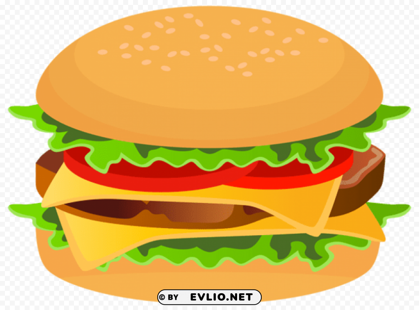 hamburger Clean Background Isolated PNG Image