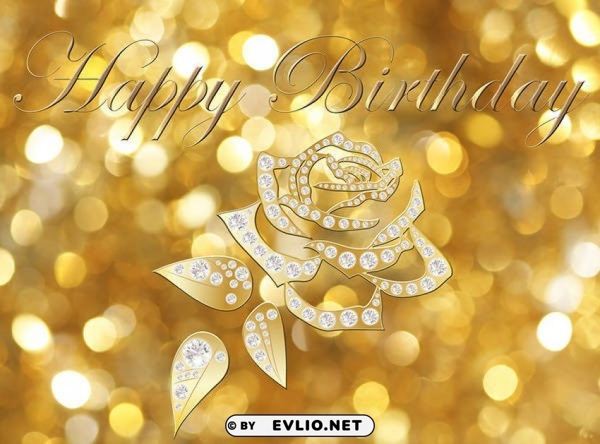happy birthday gold card High-definition transparent PNG