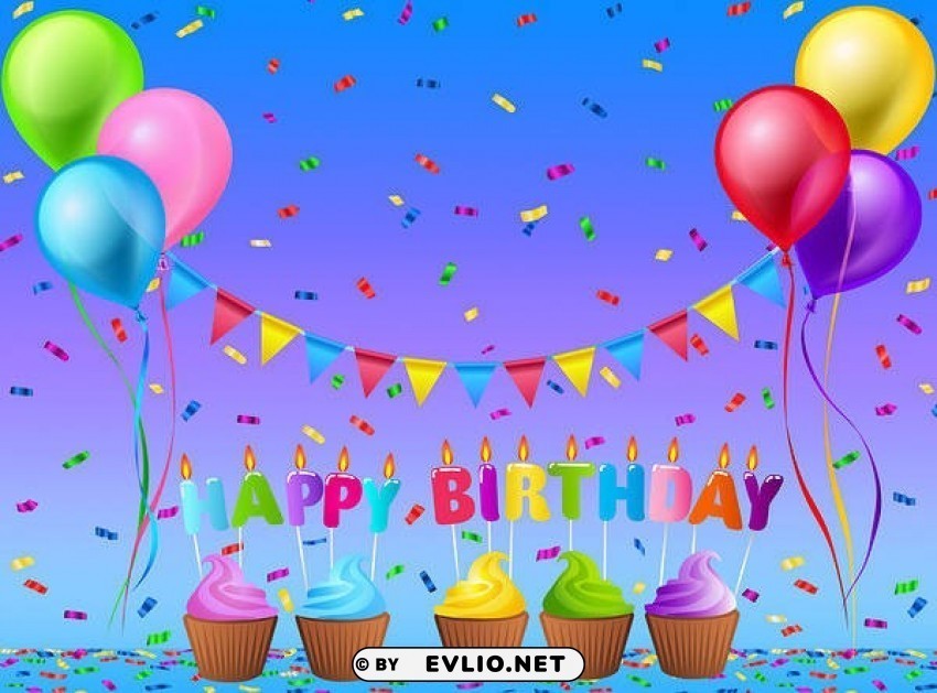 happy birthday with baloons Free PNG images with alpha transparency compilation