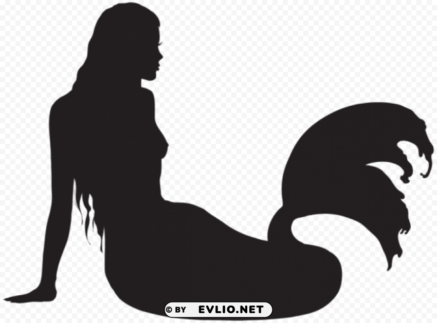 sitting mermaid silhouette PNG transparent photos comprehensive compilation