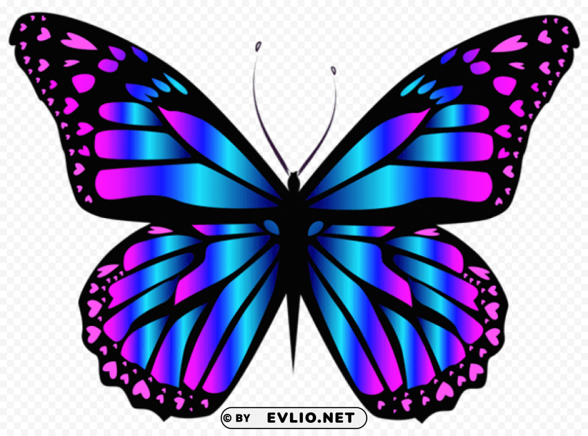 blue and purple butterfly clipar PNG images for graphic design