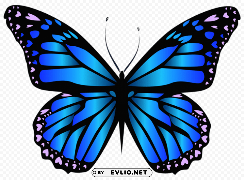 blue butterfly clipar PNG images with transparent overlay