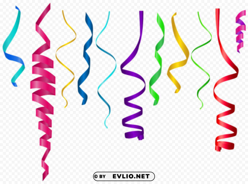 curly ribbons Clean Background Isolated PNG Icon