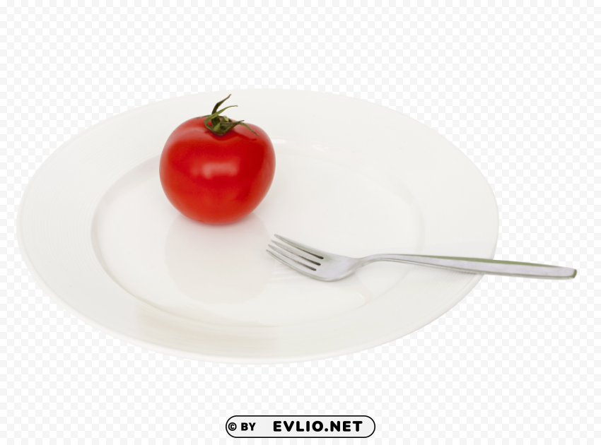 plate tomato fork Isolated Graphic on Clear Background PNG