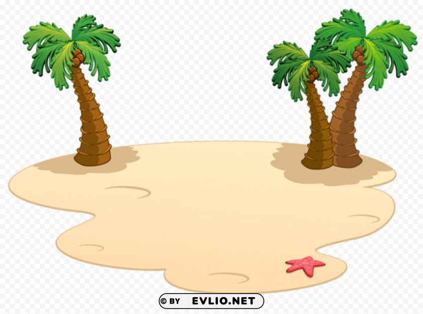 beach palms Isolated Subject on Clear Background PNG