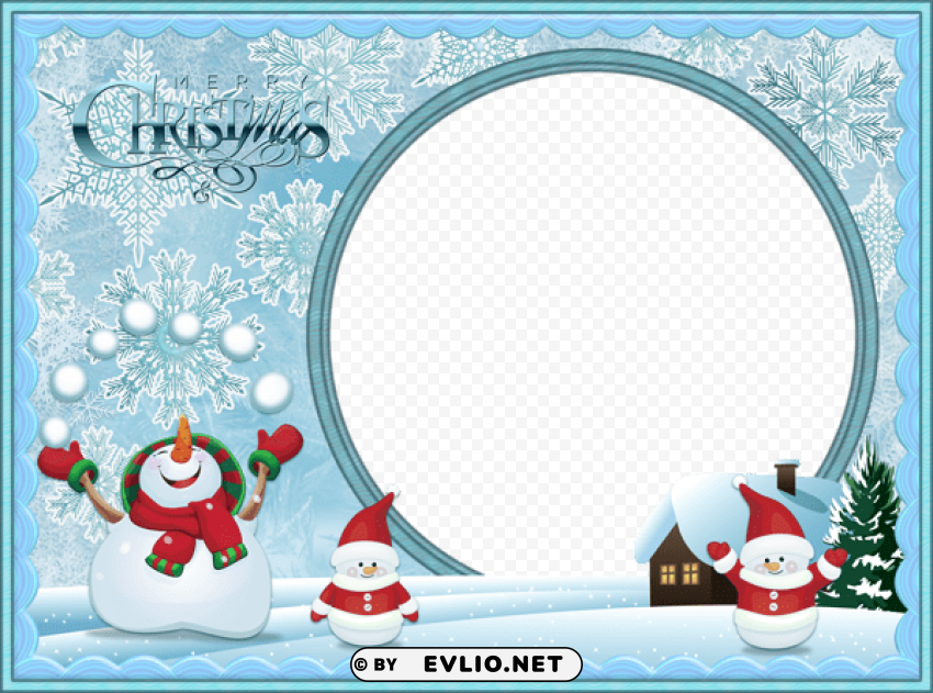 christmas blueframe PNG with transparent background for free
