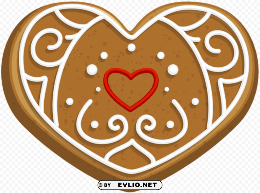 gingerbread heart cookie Free download PNG images with alpha transparency