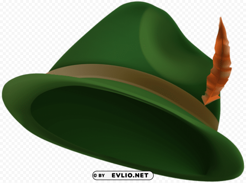oktoberfest green hat Transparent Background Isolation in PNG Format