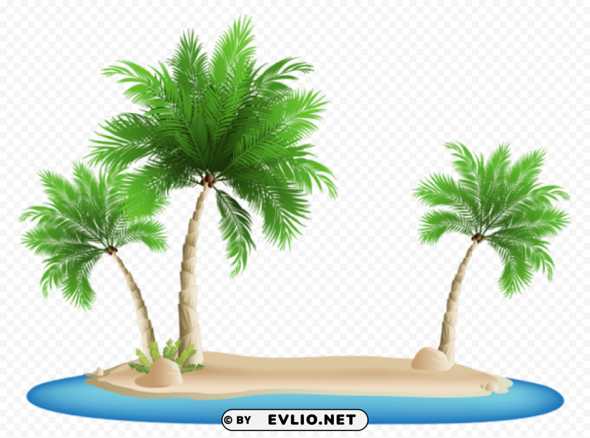 palm trees island Isolated Artwork in HighResolution PNG