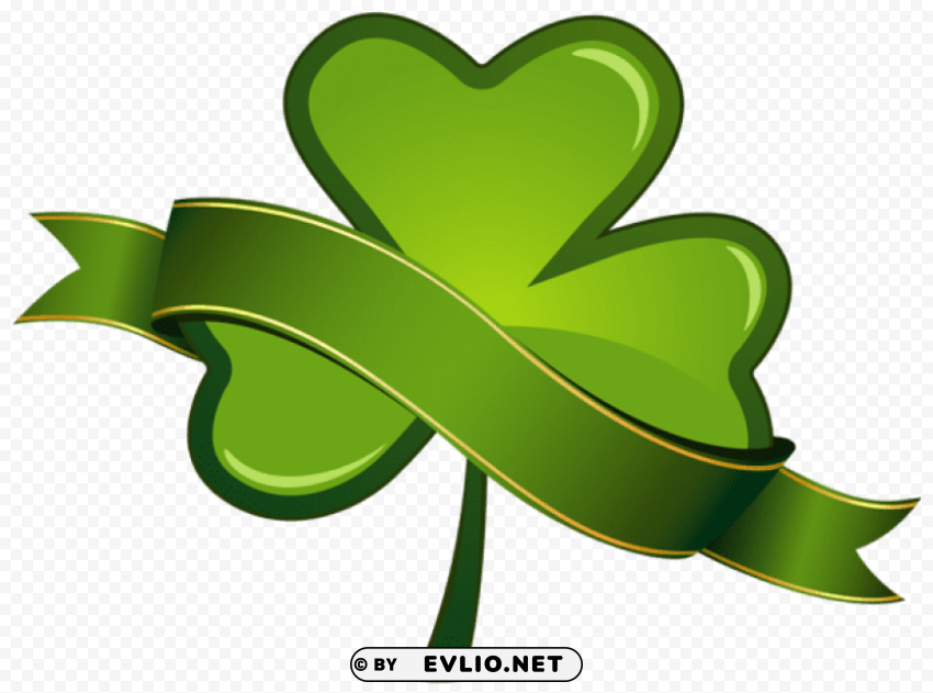 st patricks day shamrock with banner PNG photos with clear backgrounds