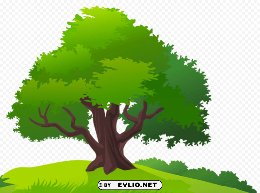 Tree And Grass PNG Image Isolated With Transparent Clarity