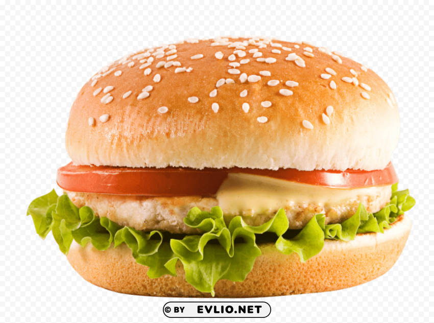 chicken cheeseburger HD transparent PNG