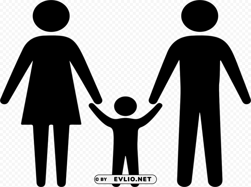 family holding hands silhouette Alpha channel transparent PNG