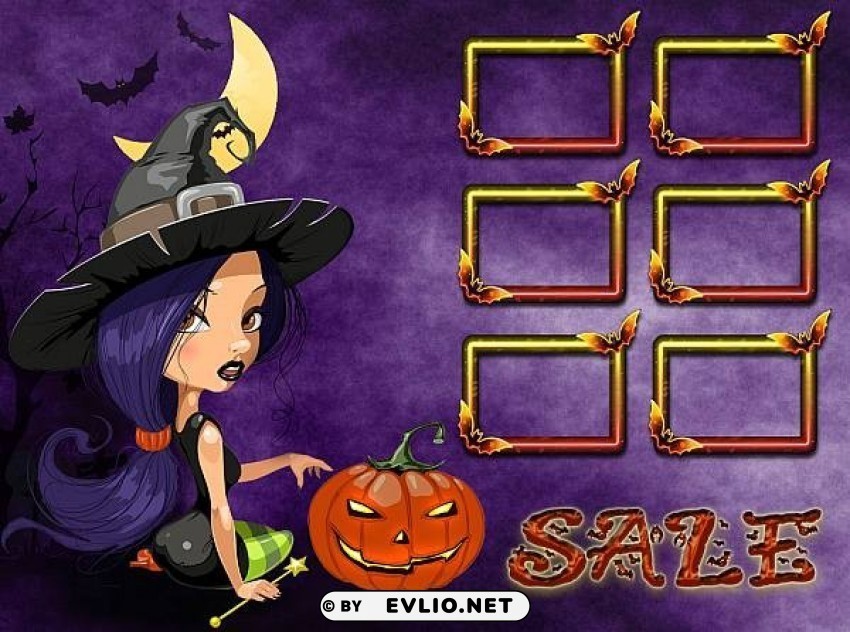 halloween sale purple witch4 PNG transparent images bulk