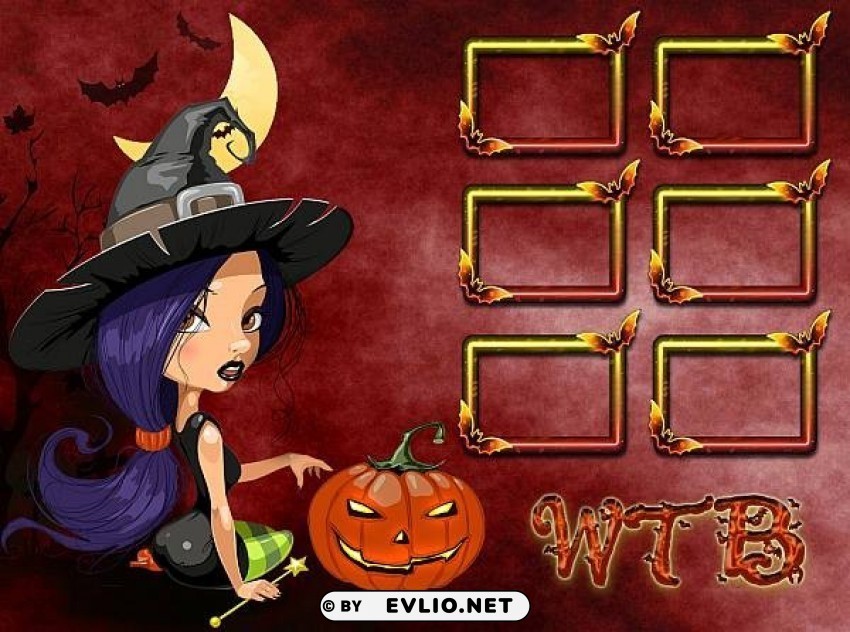 halloween wtb purple witch PNG transparent images for social media