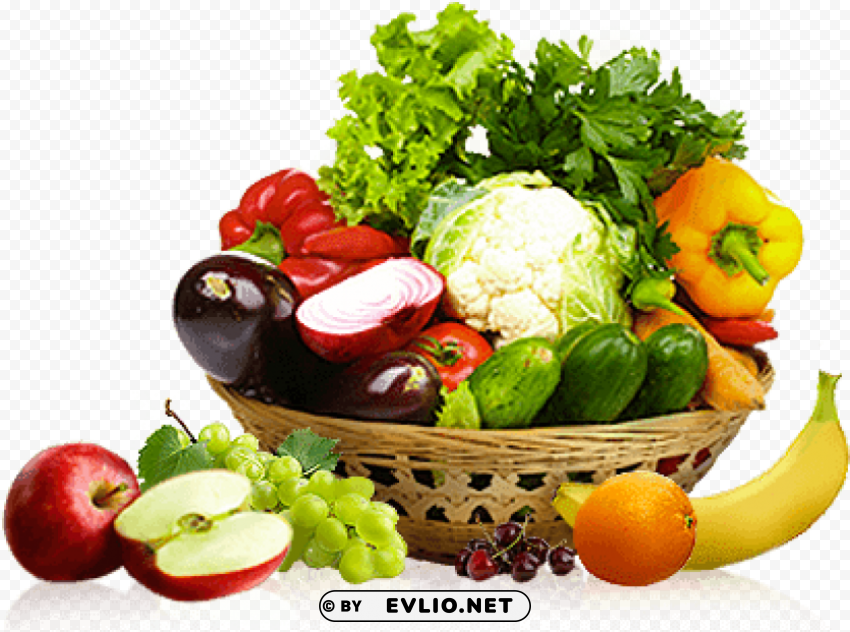 vegetables in the basket Transparent Background PNG Isolated Art