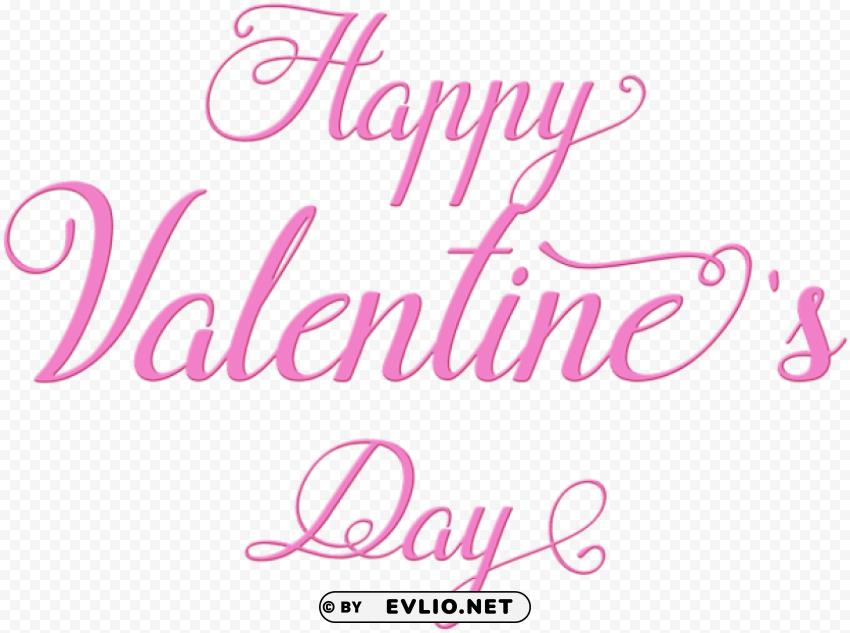 happy valentine's day pink text PNG with transparent background free png images background -  image ID is 3c8e4fc5