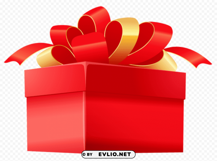 transparent red gift box picture Clear Background PNG Isolation
