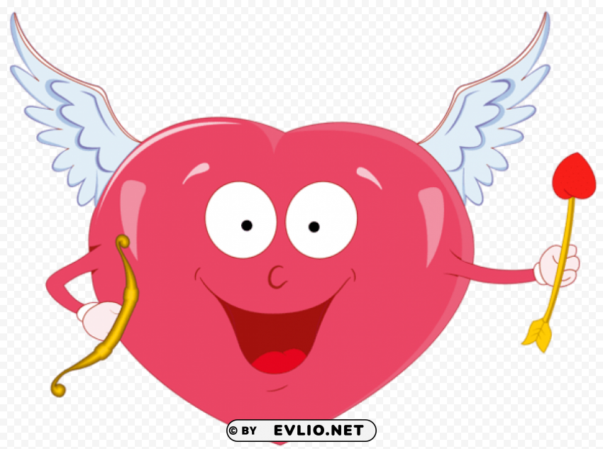 valentine heart with cupid bow PNG design elements